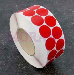 Kółka samoprzylepne z tkaniny do zaklejania i oznaczania towaru czerwone 30 mm 2,5 tys.