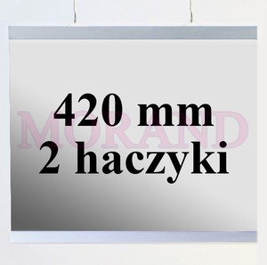 Listwa plakatowa V 420 mm 2 HACZYKI przezroczysta