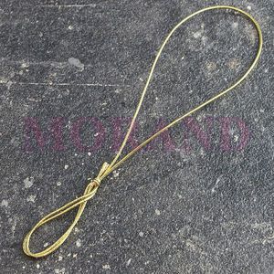 Sznurek elastyczny pętelki złoty 100/200 35/70 mm 100 szt