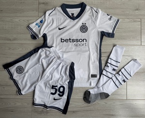Dziecięcy zestaw piłkarski INTER MEDIOLAN away 24/25 NIKE (koszulka+spodenk+getry) #59 Zalewski