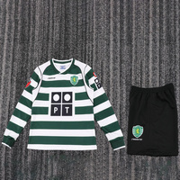 Dziecięcy zestaw piłkarski Sporting CP home long sleeve RETRO 01/02 Reebok (koszulka+spodenki) #28 Ronaldo
