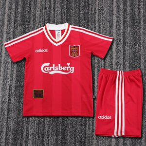 Dziecięcy zestaw piłkarski Liverpool FC home RETRO 95/96 Adidas (koszulka+spodenki)