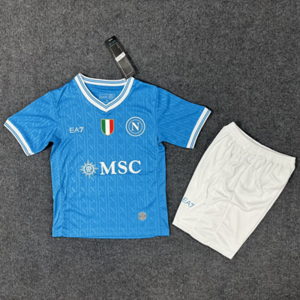 Dziecięcy zestaw piłkarski SSC Napoli EA7 Home 25/26 (koszulka+spodenki) #11 De Bruyne
