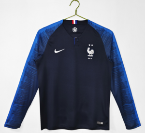 Koszulka piłkarska Francja Retro Home long sleeve Nike World Cup 2018 #10 Mbappe