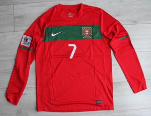 Koszulka piłkarska z długim rękawem PORTUGALIA Home Player Version World Cup 2010 NIKE #7 Ronaldo