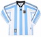 Koszulka piłkarska z długim rękawem ARGENTYNA Home Retro World Cup 1998 Adidas #9 BATISTUTA