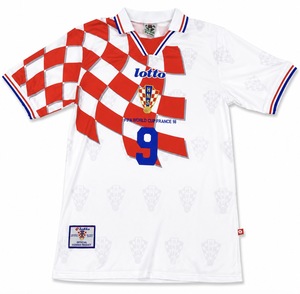 Koszulka piłkarska CHORWACJA Home Retro World Cup 1998 Lotto #9 Šuker