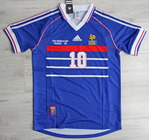 Koszulka piłkarska FRANCJA Home FINAŁ WORLD CUP 1998 Adidas Zidane nr 10, rozmiar M