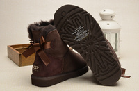 Zimowe buty ŚNIEGOWCE UGG Australia Bailey Bow II , brązowe , model 5062
