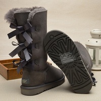 Zimowe buty ŚNIEGOWCE UGG Australia Bailey Bow Tall ,szare , model 1007308