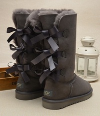 Zimowe buty ŚNIEGOWCE UGG Australia Bailey Bow Tall ,szare , model 1007308