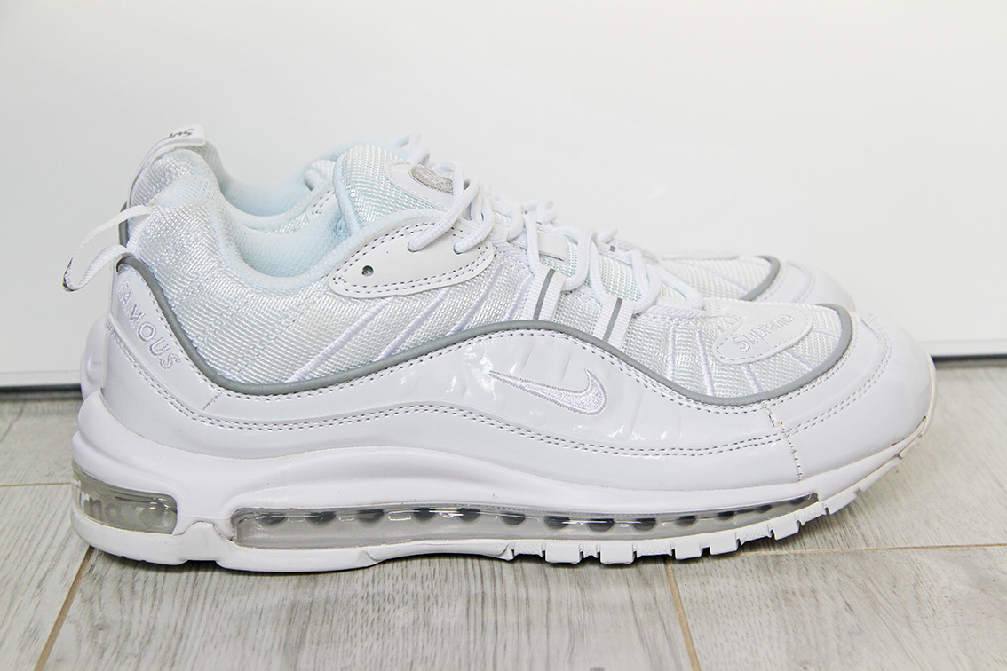 Buty Męskie Supreme X Nike Air Max 98 Triple White 844694-002, NIKE AIR MAX 98 Buty Nike, Jordan