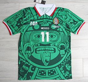 Koszulka piłkarska MEKSYK Retro Home ABA SPORT World Cup 98, #11 Blanco