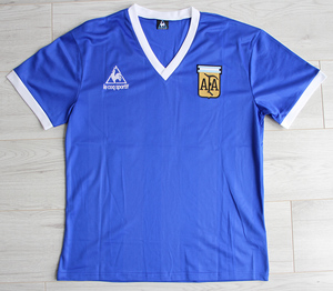 Koszulka piłkarska ARGENTYNA Retro Away World Cup 1986 Le Coq Sportif #10 MARADONA