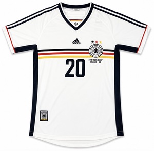 Koszulka piłkarska NIEMCY Home Retro World Cup 1998 Adidas #18 Klinsmann