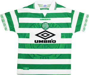 Koszulka piłkarska Celtic Glasgow Retro home 1997-99 Umbro #7 Larsson