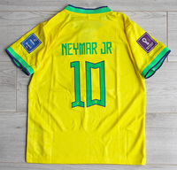 Dziecięcy zestaw piłkarski BRAZYLIA Home 2022/23 NIKE (koszulka+spodenki+getry) #10 NEYMAR JR