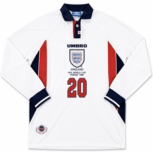 Koszulka piłkarska ANGLIA Home Retro World Cup 98 długi rękaw Umbro #7 Beckham