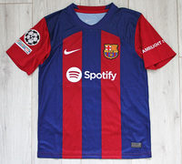 Dziecięcy zestaw piłkarski FC BARCELONA NIKE Home 23/24 (koszulka+spodenki+getry) #9 Lewandowski