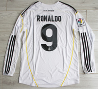 Koszulka piłkarska z długim rękawem REAL MADRYT Home Retro 09/10 Adidas #9 Ronaldo