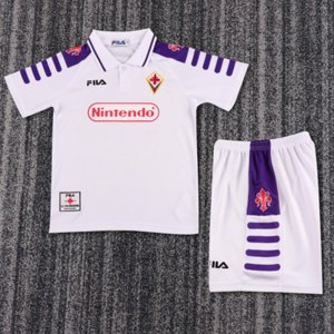 Dziecięcy zestaw piłkarski Fiorentina Away RETRO 98/99 Fila (koszulka+spodenki)