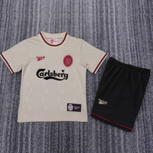 Dziecięcy zestaw piłkarski Liverpool FC away RETRO 96/97 Reebok (koszulka+spodenki)