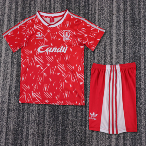 Dziecięcy zestaw piłkarski Liverpool FC home RETRO 89/90 Adidas (koszulka+spodenki)