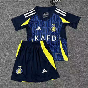 Dziecięcy zestaw piłkarski Al-Nassr away 24/25 Adidas (koszulka+spodenki+getry) #7 Ronaldo