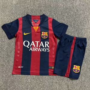 Dziecięcy zestaw piłkarski FC Barcelona home RETRO 14/15Nike (koszulka+spodenki) #10 Messi