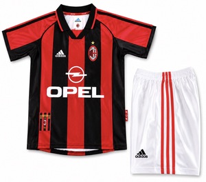 Dziecięcy zestaw piłkarski AC Milan home RETRO 98/99 Adidas (koszulka+spodenki) #3 Maldini